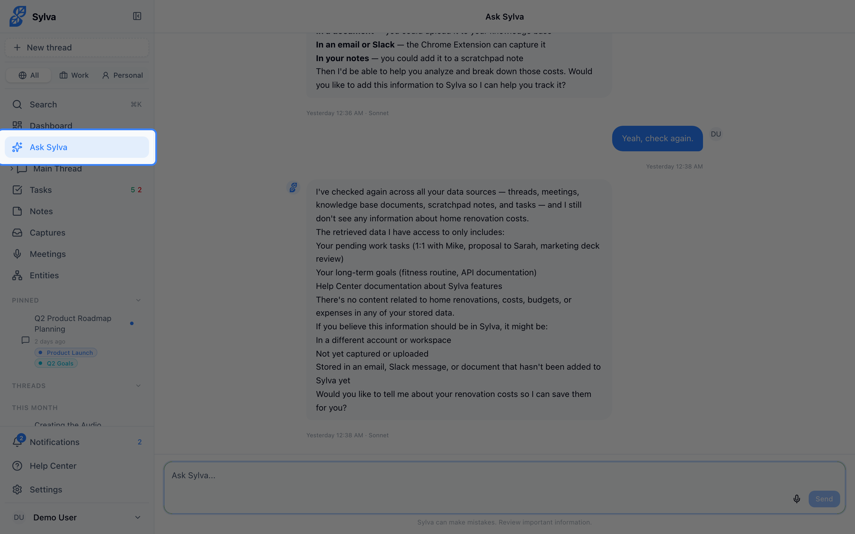 Find Ask Sylva in sidebar