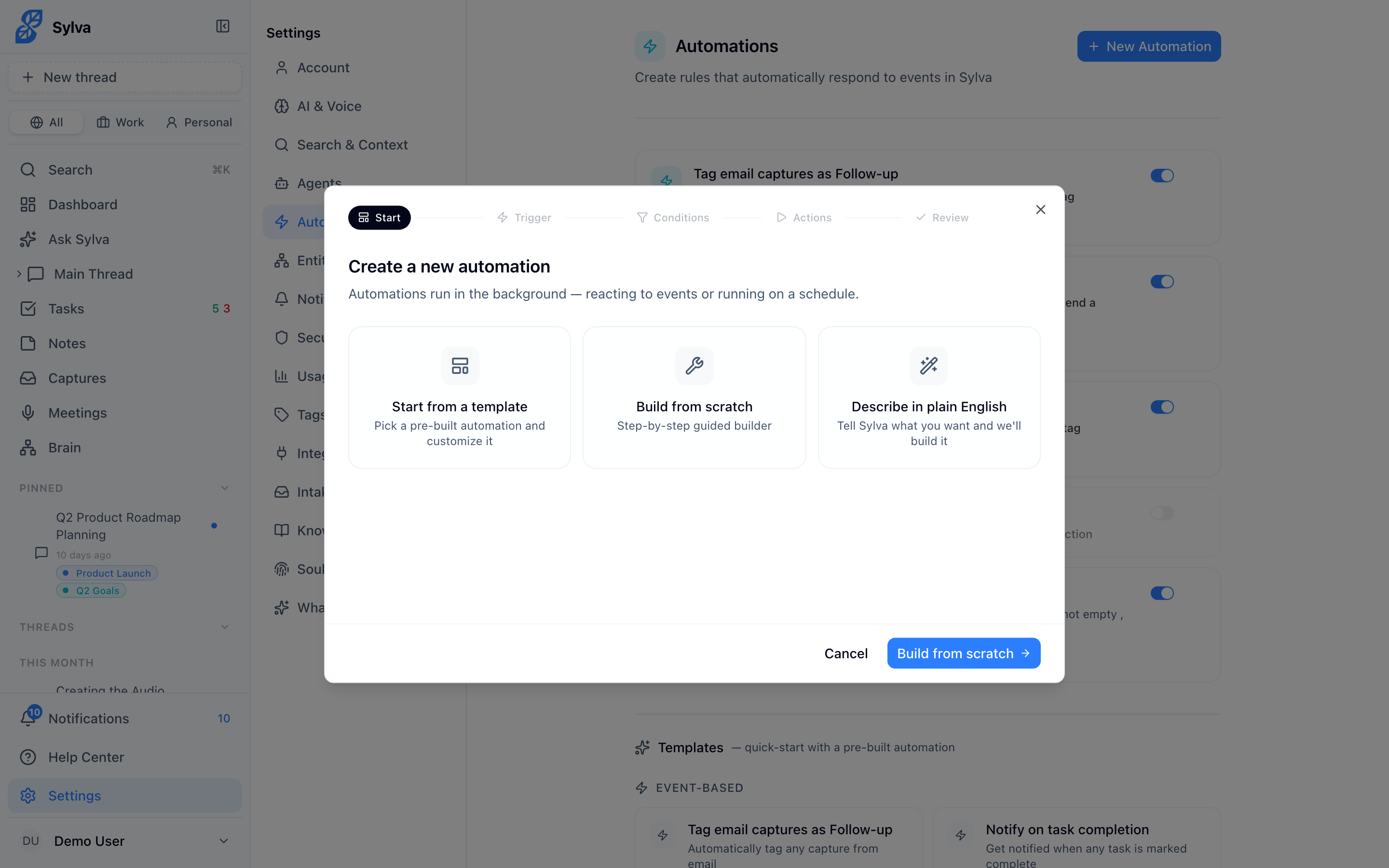 Schedule builder with operation modes
