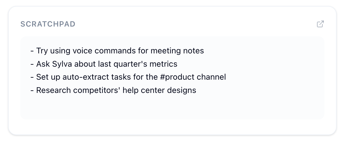 Scratchpad widget