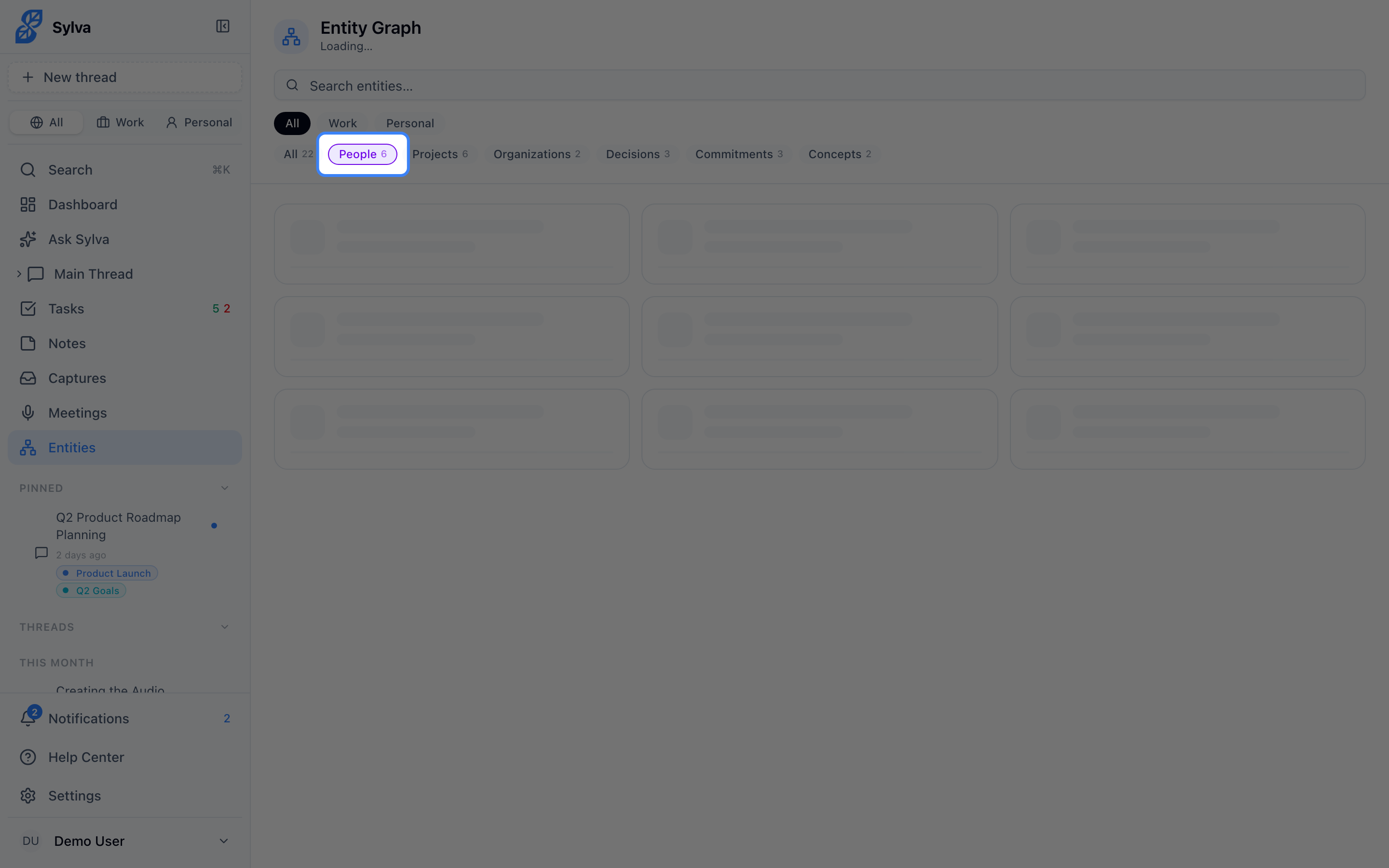 Filter entities by type