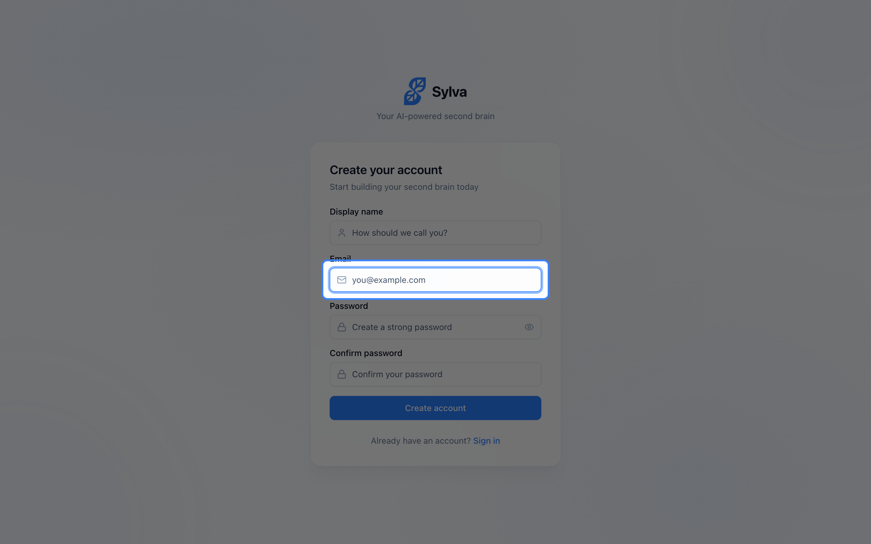 Enter your email and password