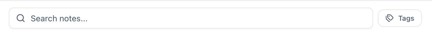 Search bar for finding notes