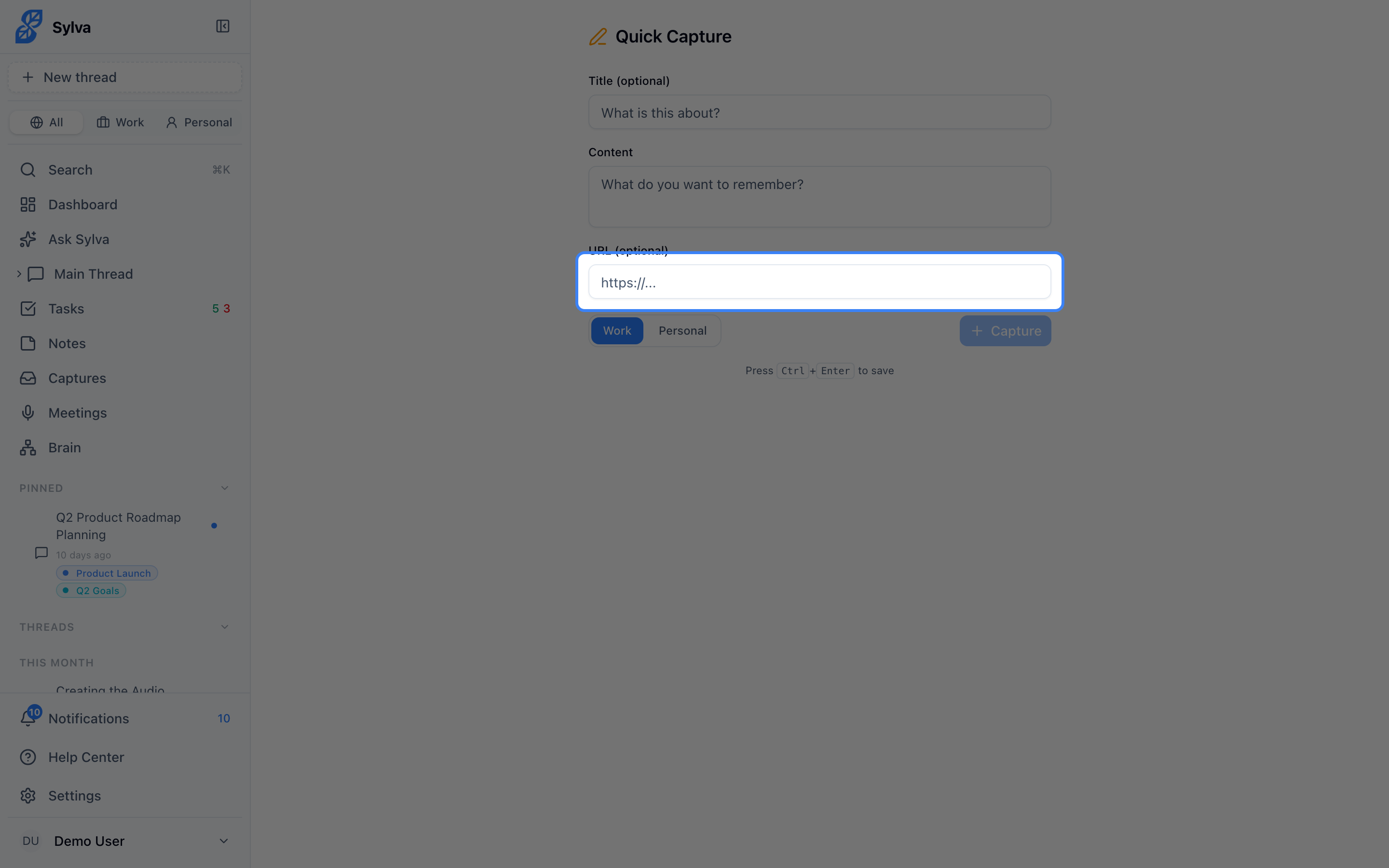 Revealing the optional URL field