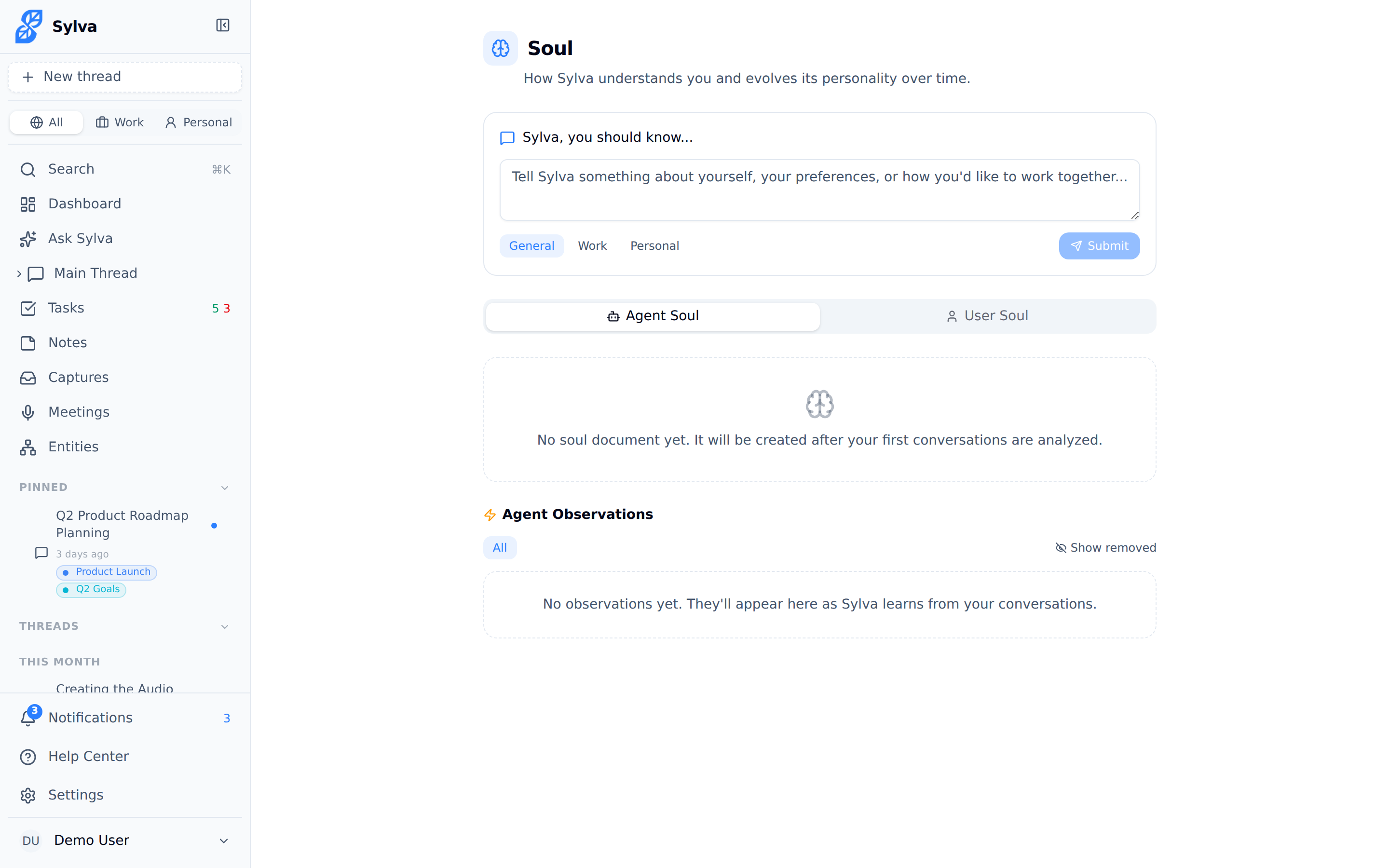 Observation list with category badges and confidence scores