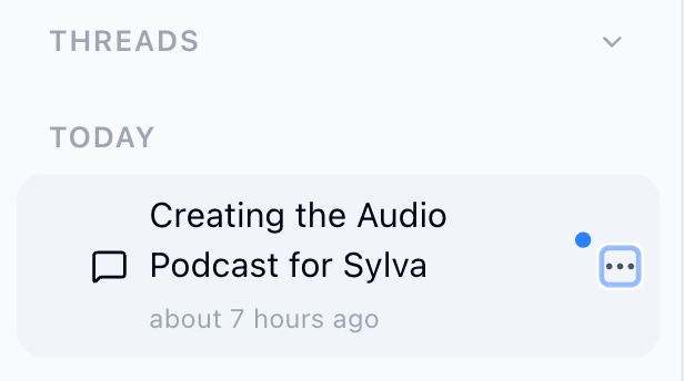 Thread actions menu