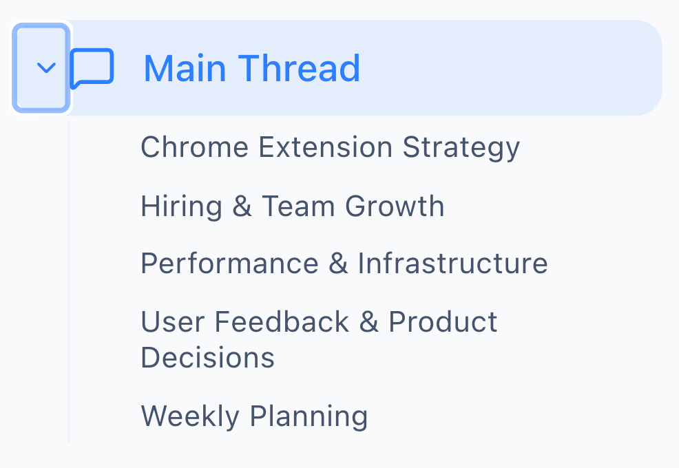 Topics tree in the sidebar